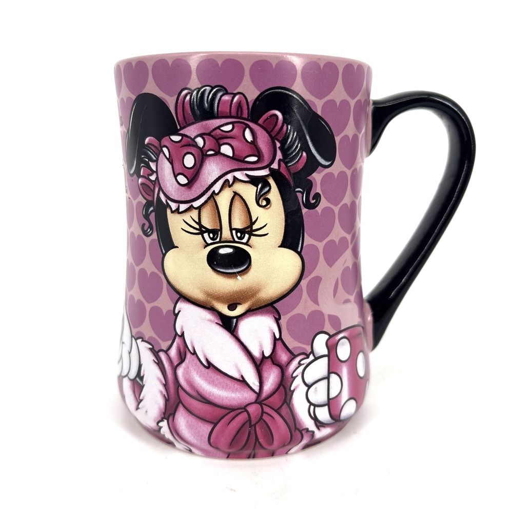 Disney Parks Minnie Mouse Mornings Arent Pretty Pink Coffee Mug Cup 16oz RETIRED